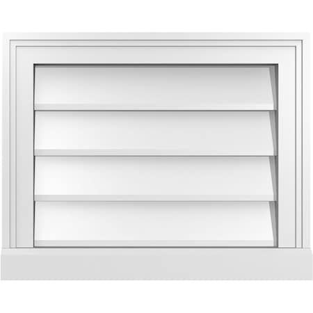 Ekena Millwork Vertical Surface Mount PVC Gable Vent w/ 2"W x 2"H , Brickmould Sill Frame, 20"W x 16"H GVPVE20X1603SN